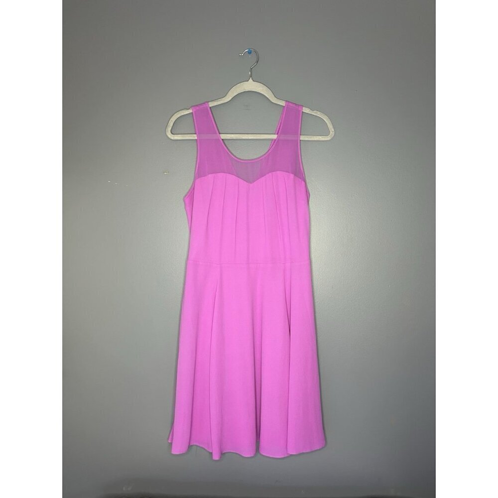 Express Flowy Chiffon Dress Womens 10 Fuchsia Pink Purple Fit & Flare Party Date